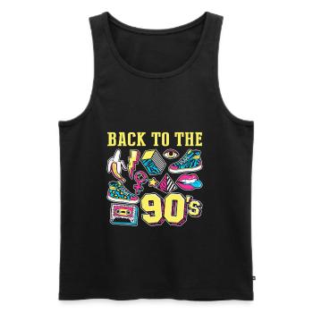 Back To 90's Vintage Kassette Tape Mixtape - Männer Premium Bio Tank Top - Schwarz - Vorne - Michal (187cm)