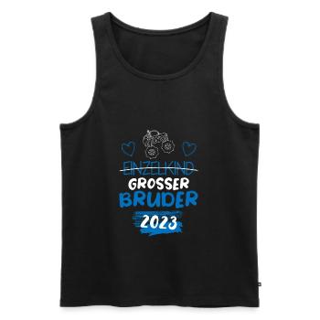 Einzelkind Großer Bruder 2023 - Männer Premium Bio Tank Top - Schwarz - Vorne - Michal (187cm)