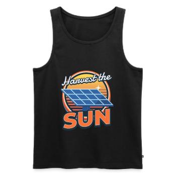 Harvest The Sun Solar Photovoltaik Sonne - Männer Premium Bio Tank Top - Schwarz - Vorne - Michal (187cm)