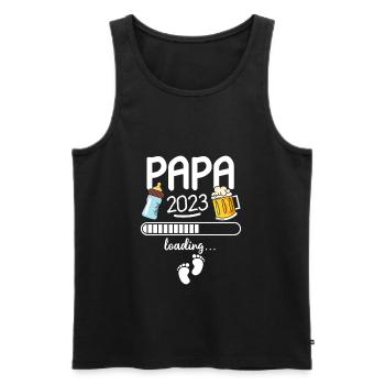 Werdender Papa 2023 Loading - Männer Premium Bio Tank Top - Schwarz - Vorne - Michal (187cm)