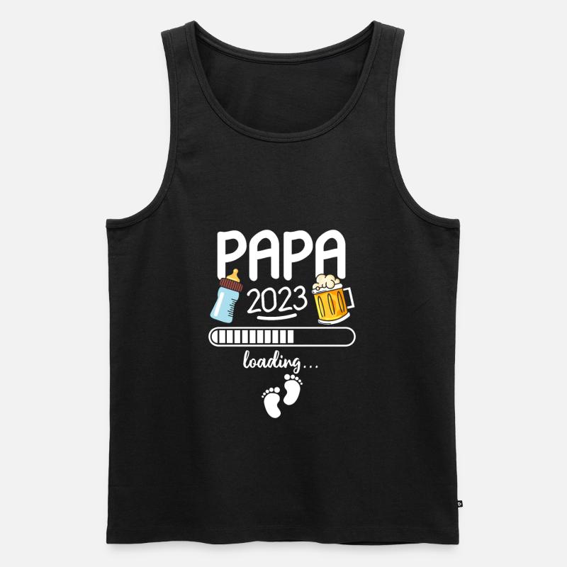 Werdender Papa 2023 Loading - Männer Premium Bio Tank Top - Schwarz
