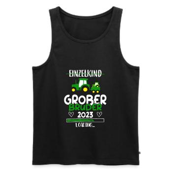 Großer Bruder 2023 Traktor - Männer Premium Bio Tank Top - Schwarz - Vorne - Michal (187cm)
