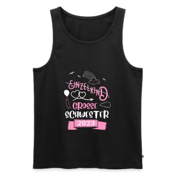 Einzelkind Große Schwester 2023 - Männer Premium Bio Tank Top - Schwarz - Vorne - Michal (187cm)