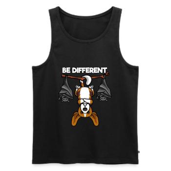 Be Different Beagle mit Fledermäusen - Männer Premium Bio Tank Top - Schwarz - Vorne - Michal (187cm)