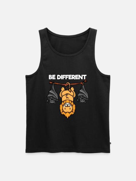 Be Different Löwe und Fledermäuse - Männer Premium Bio Tank Top - Schwarz