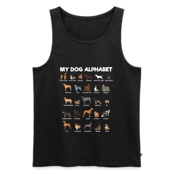 Mein Hundealphabet ABC Hunde Buchstaben - Männer Premium Bio Tank Top - Schwarz - Vorne - Michal (187cm)