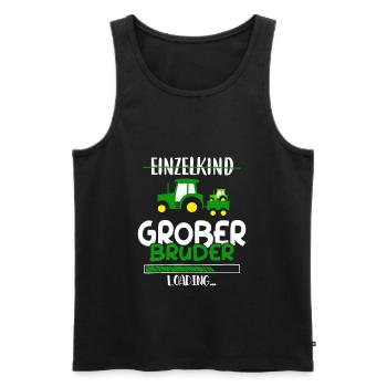 Einzelkind Großer Bruder Loading Traktor - Männer Premium Bio Tank Top - Schwarz - Vorne - Michal (187cm)