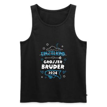 Großer Bruder 2024 Baby - Männer Premium Bio Tank Top - Schwarz - Vorne - Michal (187cm)
