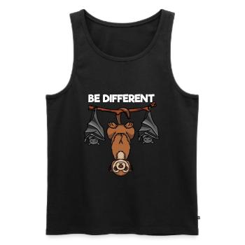 Be Different Erdmännchen mit Fledermäusen - Männer Premium Bio Tank Top - Schwarz - Vorne - Michal (187cm)