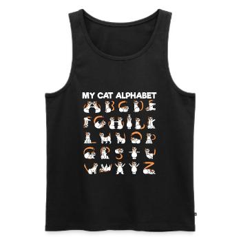 Mein Katzenalphabet ABC Katzen Buchstaben Katze - Männer Premium Bio Tank Top - Schwarz - Vorne - Michal (187cm)