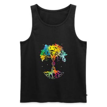 Baum des Lebens DNA Wissenschaft Baum des Wissens - Männer Premium Bio Tank Top - Schwarz - Vorne - AI Model Male 178 light (178cm)