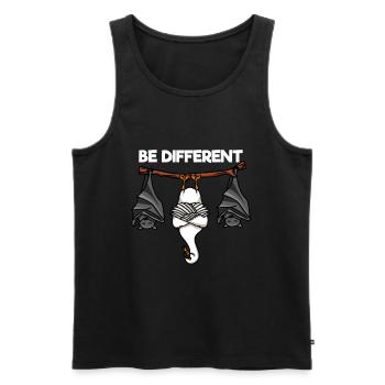 Be Different Schwan und Fledermäuse - Männer Premium Bio Tank Top - Schwarz - Vorne - Michal (187cm)