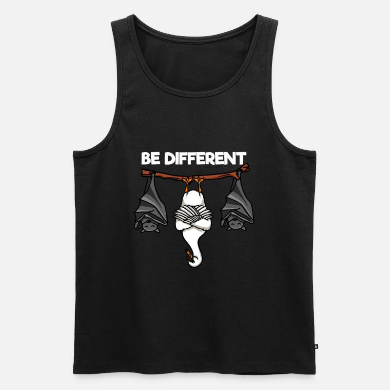 Be Different Schwan und Fledermäuse - Männer Premium Bio Tank Top - Schwarz