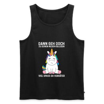 Jobwechsel Kollege Arbeitskollege Spruch neuer Job - Männer Premium Bio Tank Top - Schwarz - Vorne - Michal (187cm)