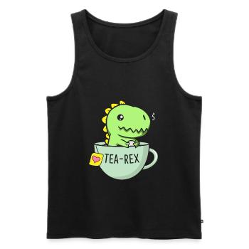 Tea Rex Dinosaurier Tyrannosaurus Rex Teetasse Tee - Männer Premium Bio Tank Top - Schwarz - Vorne - AI Model Male 178 light (178cm)