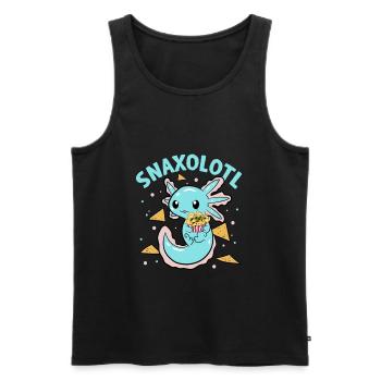 Snaxolotl Snack Nachos Axolotl - Männer Premium Bio Tank Top - Schwarz - Vorne - AI Model Male 178 light (178cm)