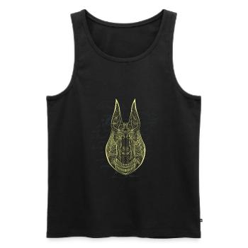 Anubis Hiéroglyphes égyptiens Égypte - Débardeur bio Premium Homme - noir - Devant - Michal (187cm)