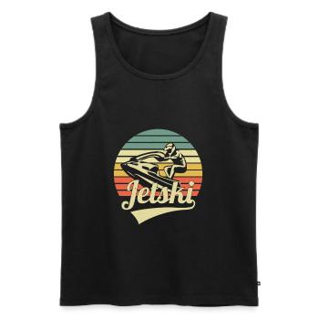 Jet Ski Retro Vintage Sunset Water Scooter Jet Ski - Männer Premium Bio Tank Top - Schwarz - Vorne - Michal (187cm)