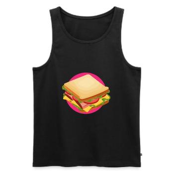 Sandwich Restauration rapide - Débardeur bio Premium Homme - noir - Devant - AI Model Male 178 light (178cm)