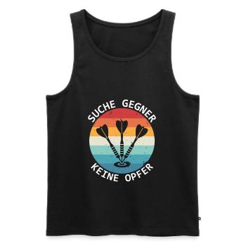 Dartspieler Suche Gegner Keine Opfer Darts - Männer Premium Bio Tank Top - Schwarz - Vorne - Michal (187cm)