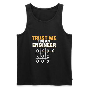 Faites-moi confiance Ingénieur Tic Tac Toe Engineering - Débardeur bio Premium Homme - noir - Devant - AI Model Male 178 light (178cm)