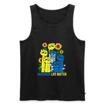 Ukrainian Life Matter - Männer Premium Bio Tank Top - Schwarz - Vorne - AI Model Male 178 light (178cm)
