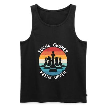 Suche Gegner Keine Opfer Schachspieler - Männer Premium Bio Tank Top - Schwarz - Vorne - Michal (187cm)
