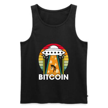 Bitcoin Alien - Männer Premium Bio Tank Top - Schwarz - Vorne - AI Model Male 178 light (178cm)