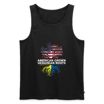 American Grown Ukrainian Roots Ukraine Amerika - Männer Premium Bio Tank Top - Schwarz - Vorne - Michal (187cm)