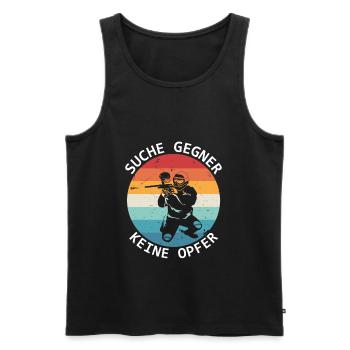 Paintball Search Opponents No Victims - Men's Premium Organic Tank Top - black - Front - AI Model Male 178 light (178cm)