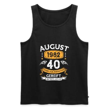 August 1982 40 Jahre Zur Perfektion Gereift - Männer Premium Bio Tank Top - Schwarz - Vorne - Michal (187cm)