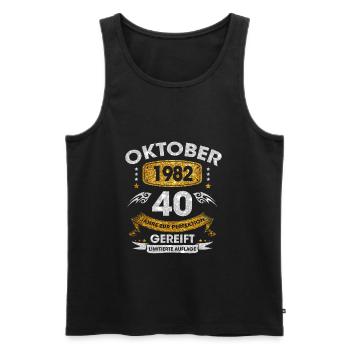 Oktober 1982 40 Jahre Zur Perfektion Gereift - Männer Premium Bio Tank Top - Schwarz - Vorne - Michal (187cm)