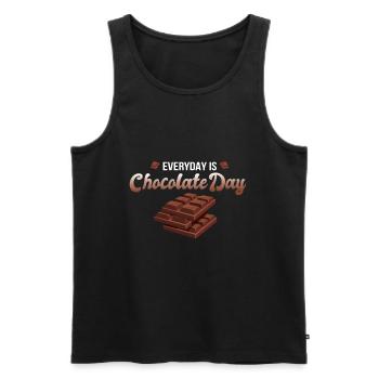Everyday is Chocolate Day Schokolade - Männer Premium Bio Tank Top - Schwarz - Vorne - AI Model Male 178 light (178cm)
