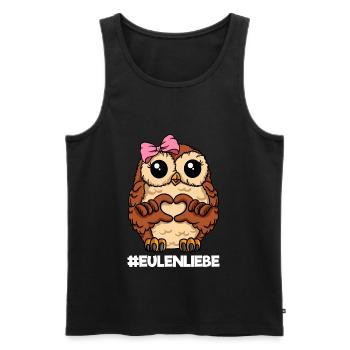 Eulenliebe Eule Liebe Eulenmama Herz - Männer Premium Bio Tank Top - Schwarz - Vorne - AI Model Male 178 light (178cm)