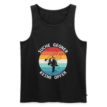 Judo Suche Gegner Keine Opfer Lustiges Jiu-Jitsu - Männer Premium Bio Tank Top - Schwarz - Vorne - Michal (187cm)