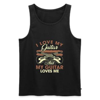 I Love My Guitar And My Guitar Loves Me - Men's Premium Organic Tank Top - black - Front - Michal (187cm)