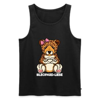 Leopardenliebe Leopardenmama Leopard Mama Herz - Männer Premium Bio Tank Top - Schwarz - Vorne - AI Model Male 178 light (178cm)
