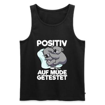 Koala Positive Tested On Tired Koala Sleep Shirt - Men's Premium Organic Tank Top - black - Front - AI Model Male 178 light (178cm)