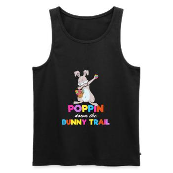 Poppin Down The Rabbit Trail Dabbing Hase - Männer Premium Bio Tank Top - Schwarz - Vorne - Michal (187cm)