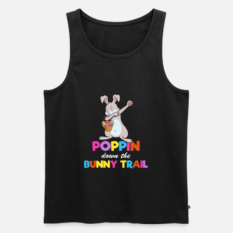 Poppin Down The Rabbit Trail Dabbing Hase - Männer Premium Bio Tank Top - Schwarz