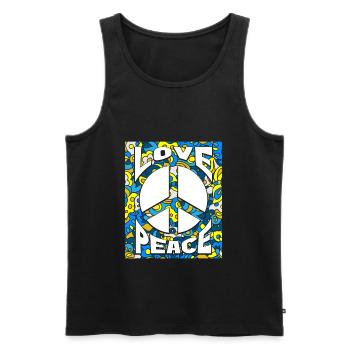Peace Love Ukraine - Männer Premium Bio Tank Top - Schwarz - Vorne - Michal (187cm)