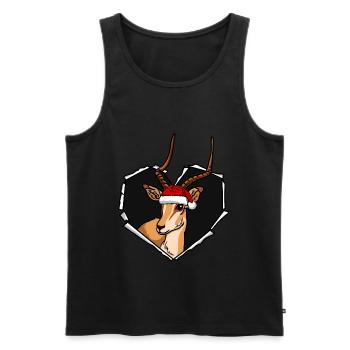 Cracked antelope with Christmas cap hole - Men's Premium Organic Tank Top - black - Front - Michal (187cm)
