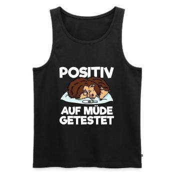 Igel Positiv Auf Müde Getestet Igel Schlafshirt - Männer Premium Bio Tank Top - Schwarz - Vorne - Michal (187cm)