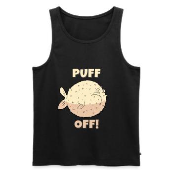 Puff Off! Kugelfisch Fisch Meer - Männer Premium Bio Tank Top - Schwarz - Vorne - AI Model Male 178 light (178cm)