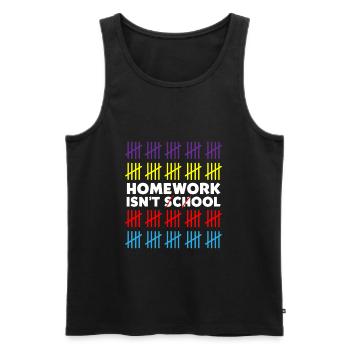 Les devoirs ne sont pas l’école Cool Schoolchild - Débardeur bio Premium Homme - noir - Devant - Michal (187cm)