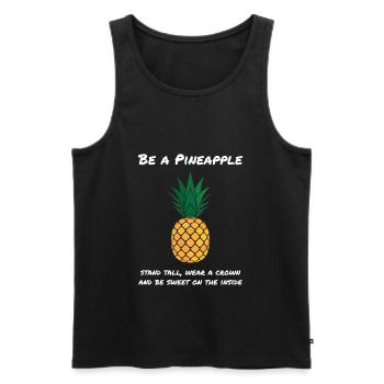 Ananas Be A Pineapple Frucht Früchte - Männer Premium Bio Tank Top - Schwarz - Vorne - AI Model Male 178 light (178cm)