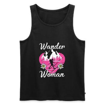 Hiking Woman Mountains Heart Hiker - Men's Premium Organic Tank Top - black - Front - Michal (187cm)
