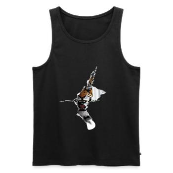 Tiger Gebrüll Raubkatze - Männer Premium Bio Tank Top - Schwarz - Vorne - AI Model Male 178 light (178cm)
