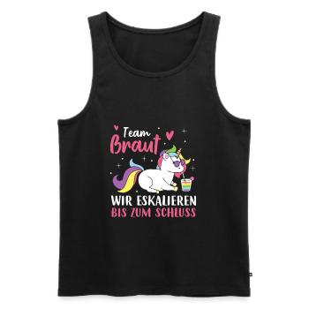 Team Braut Wir eskalieren bis zum Schluss - Männer Premium Bio Tank Top - Schwarz - Vorne - AI Model Male 178 light (178cm)