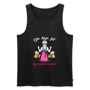 Die Lage Ist Besäufniserregend Dirndl Bier Saufen - Männer Premium Bio Tank Top - Schwarz - Vorne - Michal (187cm)